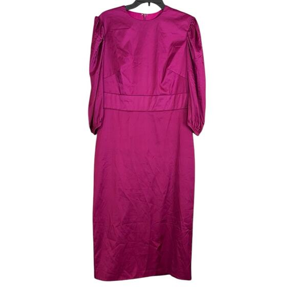 Ieena for Mac Duggal NEW Size 10 Style A26927 Fuchsia High Neck Midi Dress NWT - Picture 9 of 9